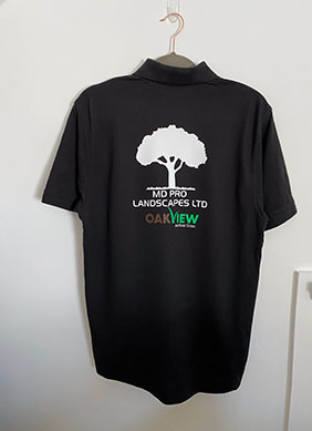 MD Pro Landscapes Mens Polo Shirt Back Vinyl