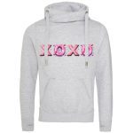 Cowl Neck Luxe Hoodie featuring Pink XOXO design Cowl Neck Luxe Hoodie featuring Pink XOXO design