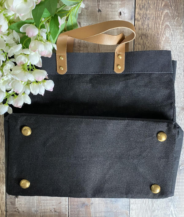 Luxury Large Leather Handle Jute Branded Bag Luxury Tote Bags Bottom of bag
