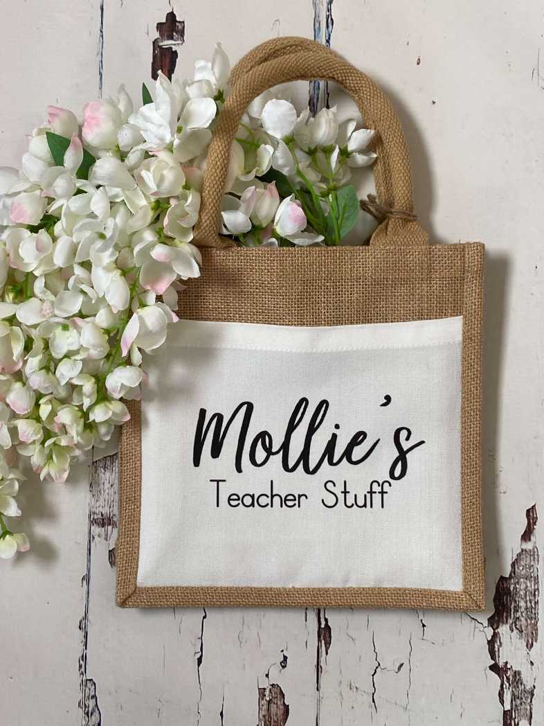 Personalised Teacher Stuff Tote Bag Personalised Teacher Stuff Tote Bag / Lunch Bag