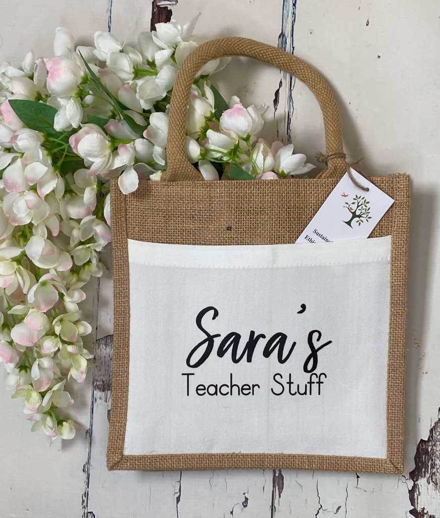 Personalised Teacher Stuff Tote Bag Personalised Teacher Stuff Tote Bag / Lunch Bag