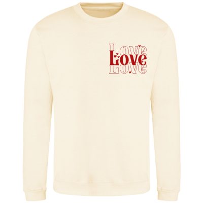Cream Love Slogan Sweatshirt