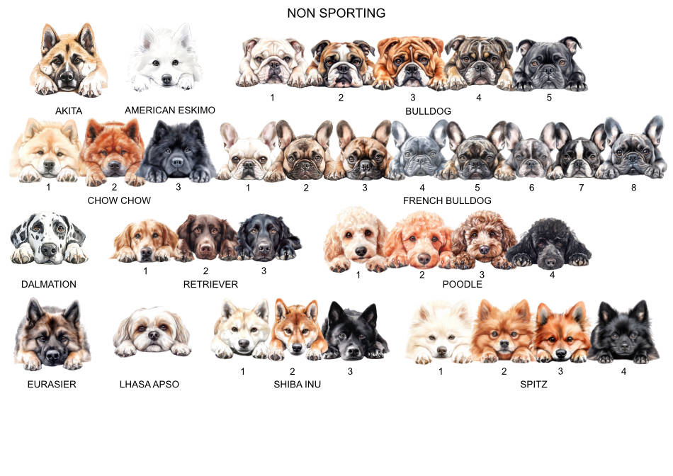 Personalised Mother's Day Card from the Dog Non Sporting Dog Options Sheet