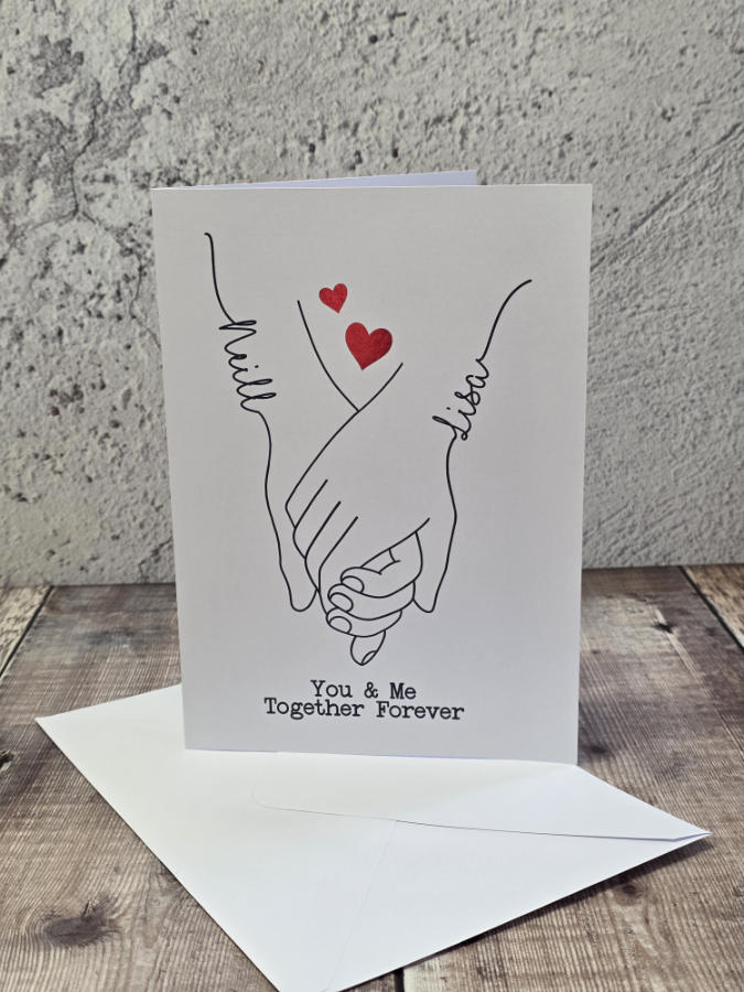 Holding Hands Valentine's Card Holding Hands Valentine's Card