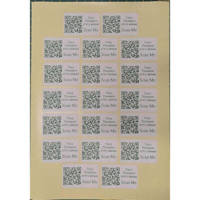 QR Code Sticker Sheet (19 Stickers per A4 Sheet)